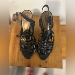 Black strappy heels 6.5